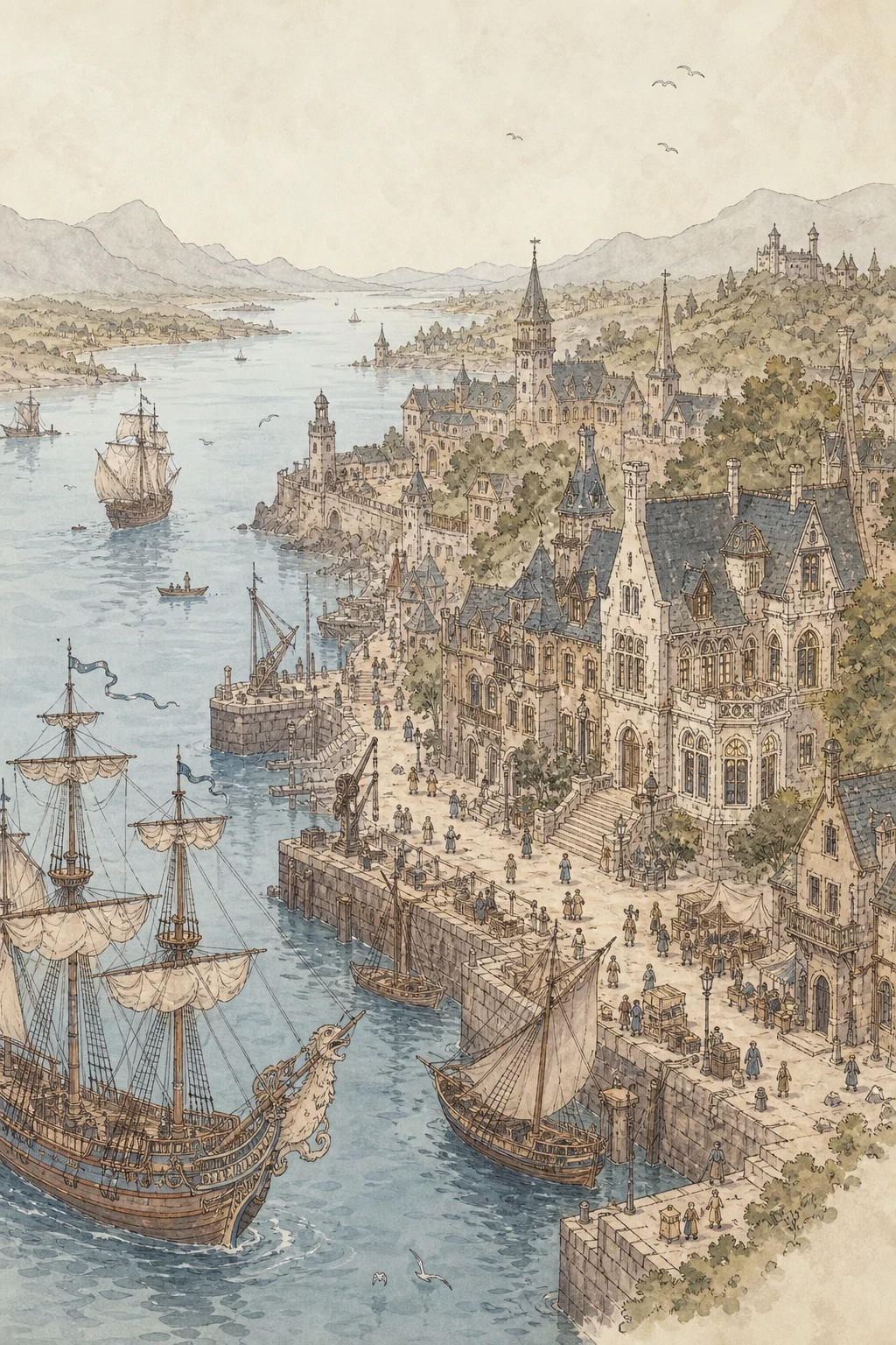 Évocation de Terrilville, port marchand (illustration non officielle)