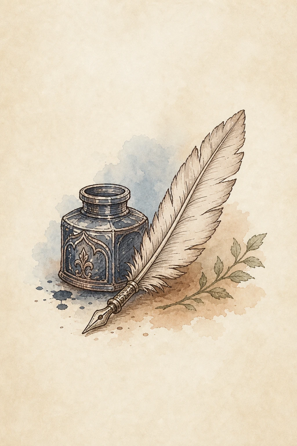 Évocation d'une plume, symbole des mémoires (illustration non officielle)